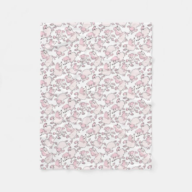 Pudel-Pink-Muster Fleecedecke (Vorderseite)