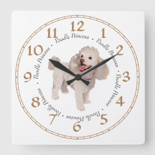 Pudel Quadratische Wanduhr