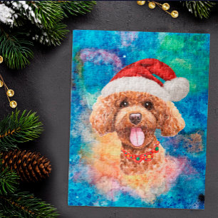 Pudel-Rasse-Hund-Weihnachten Puzzle