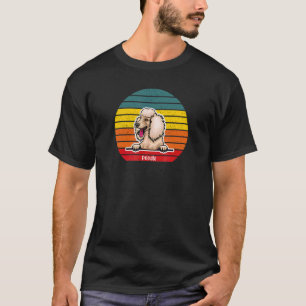Pudel Retro Vintage Farbiger Sonnenuntergang Welpe T-Shirt