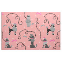 Pudel-Rock-Retro rosa und schwarzes 50er Muster