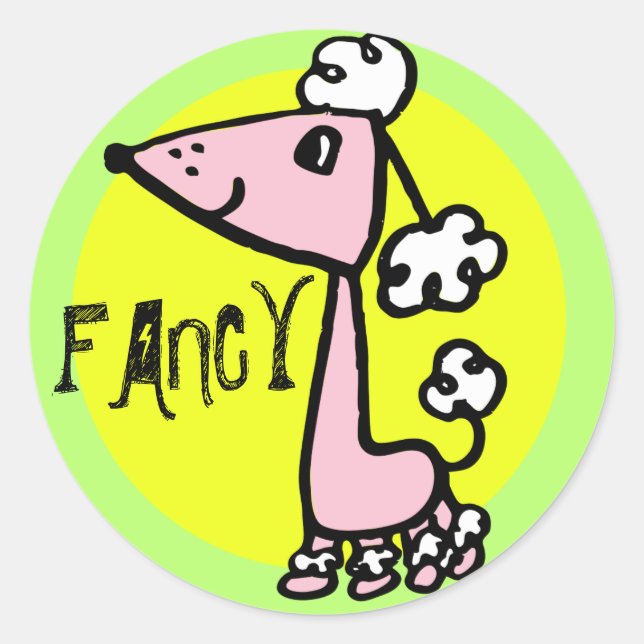 PUDEL RUNDER AUFKLEBER (Vorderseite)