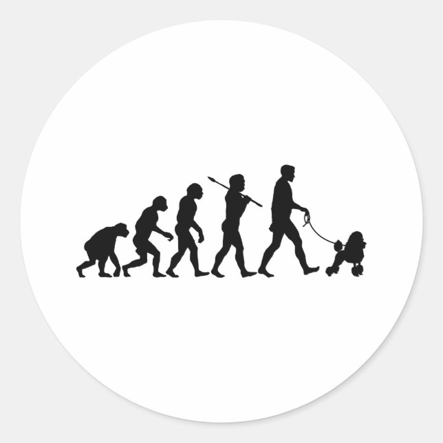 Pudel Runder Aufkleber (Vorderseite)