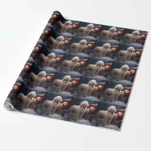 Pudel Schnee Schlitten Weihnachtsdekoration Geschenkpapier