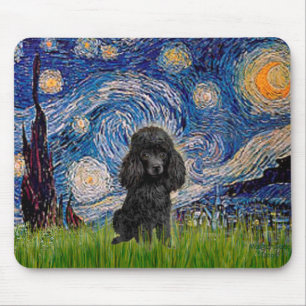 Pudel (schwarz 1) - Sternennacht Mousepad