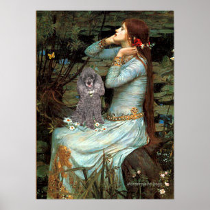 Pudel (Silber 8) - Ophelia sitzend Poster