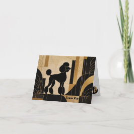 Pudel-Silhouette Dankeschön-Notizkarte Dankeskarte