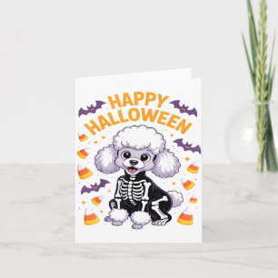 Pudel-Skelett Frohes Halloween Karte