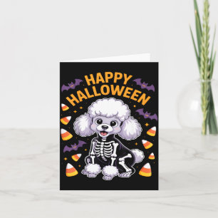 Pudel-Skelett Frohes Halloween Karte