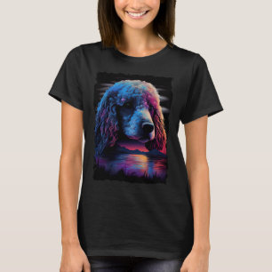 Pudel Sonnenuntergang süßer Hund Retro 70er Jahre T-Shirt