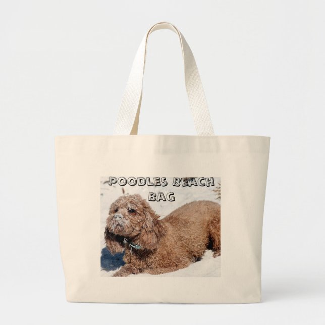 Pudel-Strand-Tasche Jumbo Stoffbeutel (Vorne)