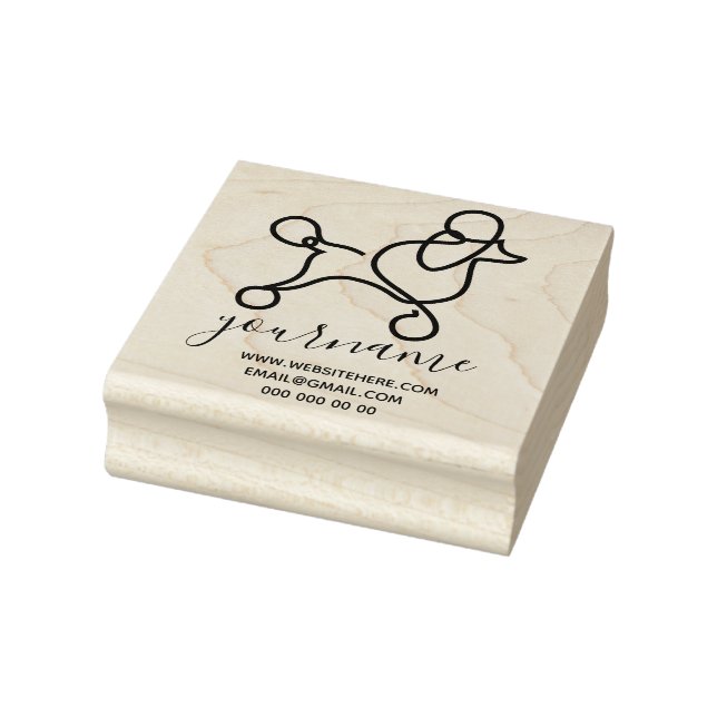 Pudel süßer Hund Gummistempel (Stempel)