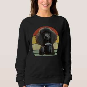 Pudel trinkt Kaffee Pudel Hund und Kaffee Sweatshirt