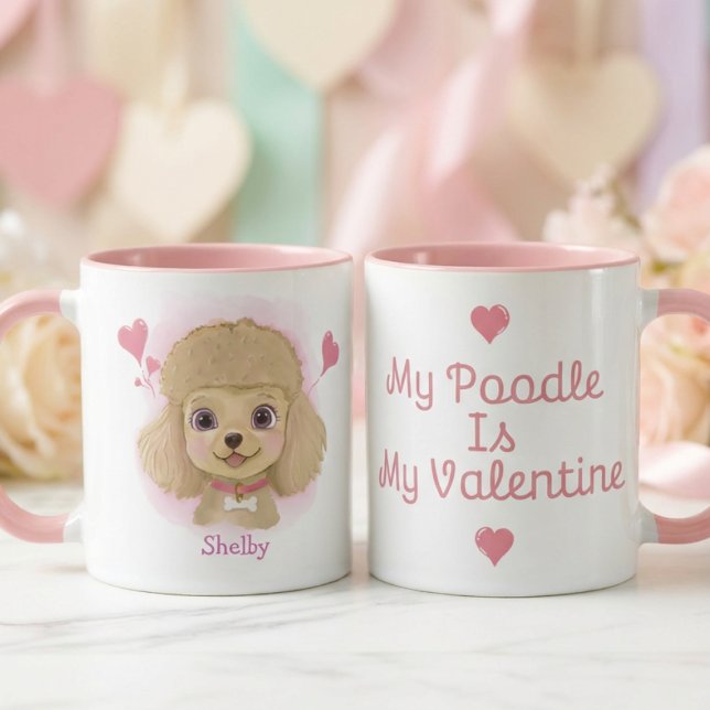 Pudel Valentinsbecher | Personalisiertes Geschenk  Tasse (Von Creator hochgeladen)