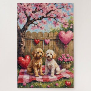 Pudel Valentinstag Kunst Puzzle