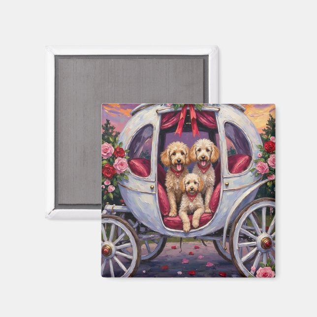 Pudel Valentinstag  Magnet (Vorderseite/Rückseite)