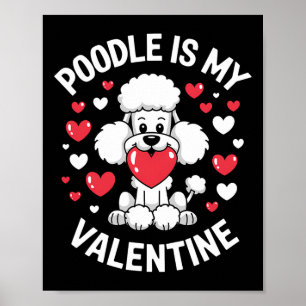 Pudel Valentinstag Süßes Welpen-Liebesdesign Poster