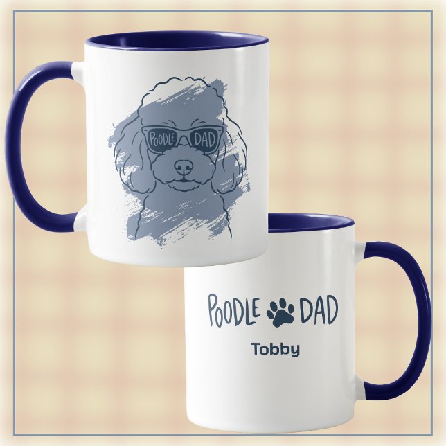 Pudel-Vater-Tasse – Benutzerdefinierter Name Hunde Tasse (Von Creator hochgeladen)