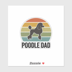 Pudel-Vater Vintage-Sonnenuntergang Hunde-Liebhabe Aufkleber