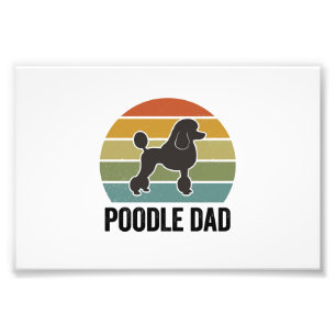 Pudel-Vater Vintage-Sonnenuntergang Hunde-Liebhabe Fotodruck