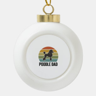 Pudel-Vater Vintage-Sonnenuntergang Hunde-Liebhabe Keramik Kugel-Ornament