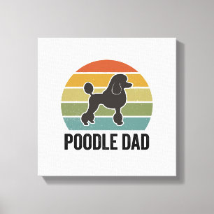 Pudel-Vater Vintage-Sonnenuntergang Hunde-Liebhabe Leinwanddruck