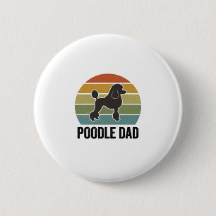 Pudel-Vater Vintage-Sonnenuntergang-Hundefreund-De Button