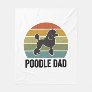 Pudel-Vater Vintage-Sonnenuntergang Hundeliebhaber Fleecedecke