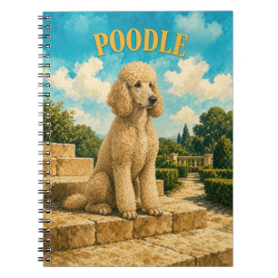 Pudel, Vintage Wasserfarben-Hundekunst Notizblock