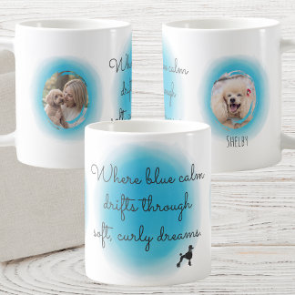 Pudel-Wasserfarben-Pastellblau mit benutzerdefinie Kaffeetasse