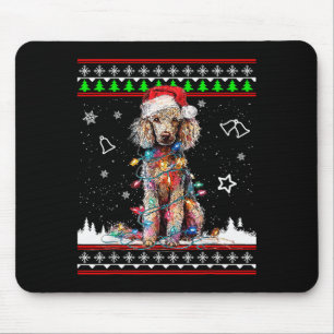 Pudel Weihnachten hässlicher Pullover lustiger Hun Mousepad