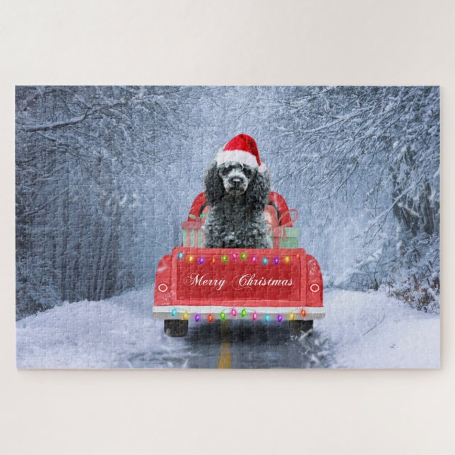 Pudel Weihnachten Puzzle (Horizontal)