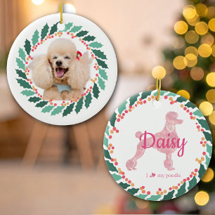 Pudel-Weihnachtsbaumanhänger – Individuelles Gesch Keramik Ornament