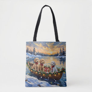 Pudel-Weihnachtsboot-Feiertag