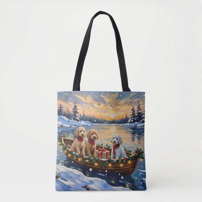 Pudel-Weihnachtsboot-Feiertag (Vorderseite)