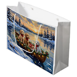 Pudel-Weihnachtsboot-Feiertag Große Geschenktüte