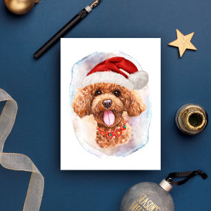 Pudel-Weihnachtsgeschenke für Hunde-Liebhaber Feiertagspostkarte