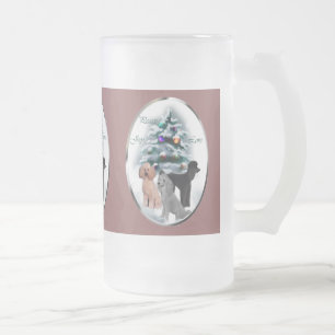 Pudel-Weihnachtsgeschenke Mattglas Bierglas