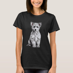Pudel-Welpen-Skizzen-Zeichnung Kunst Hunde Liebhab T-Shirt