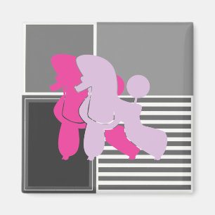 Pudelpaar modern und abstrakt magnet