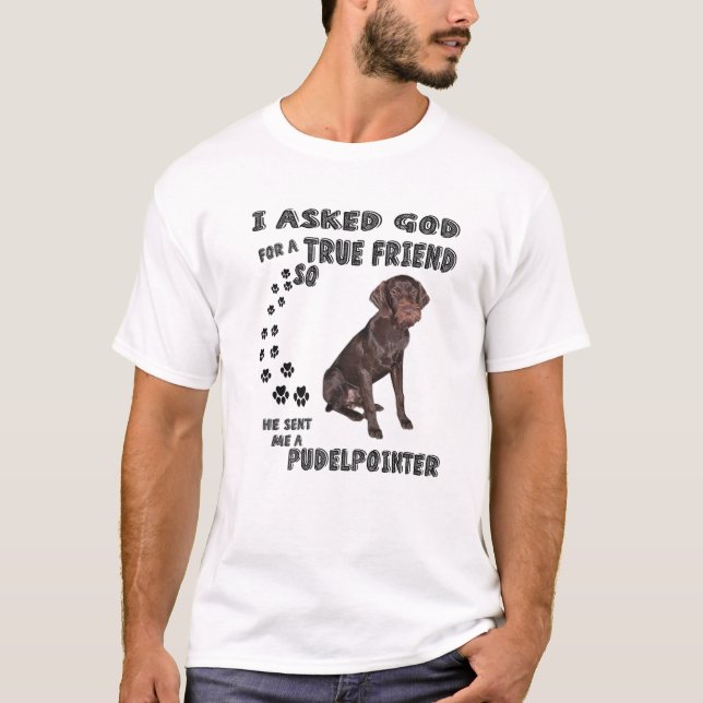 Pudelpointer Saying Mom Dad Costume, Pointing Hunt T-Shirt (Vorderseite)