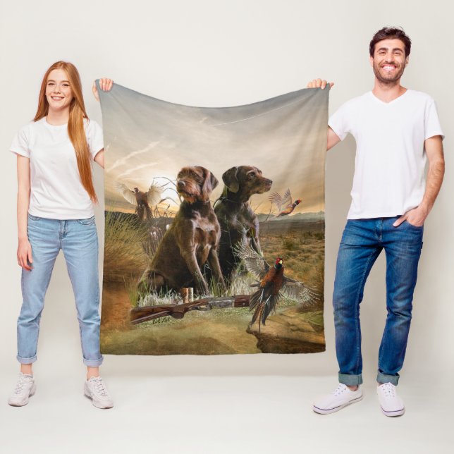 Pudelpointers, Jagdfasan Fleece Blanket (Beispiel)