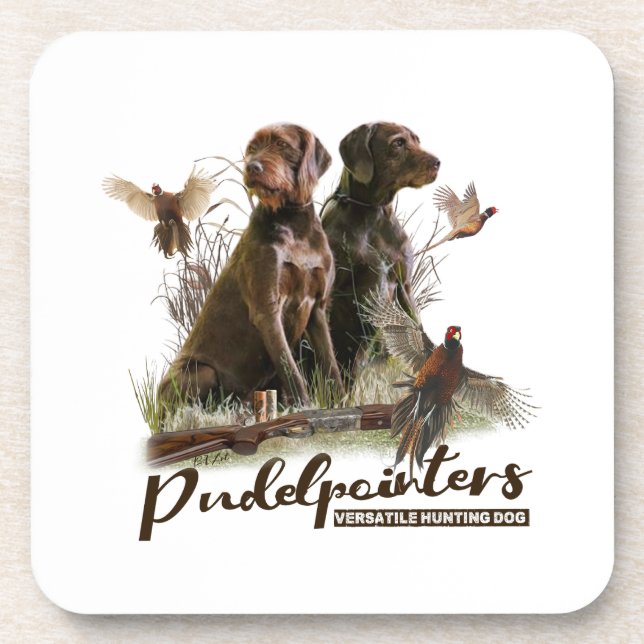Pudelzeigen, Jagdfasan Getränkeuntersetzer (Vorderseite)