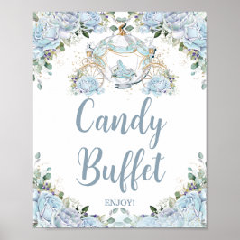 Puder Blue Rose Princess Carriage Candy Buffet Poster