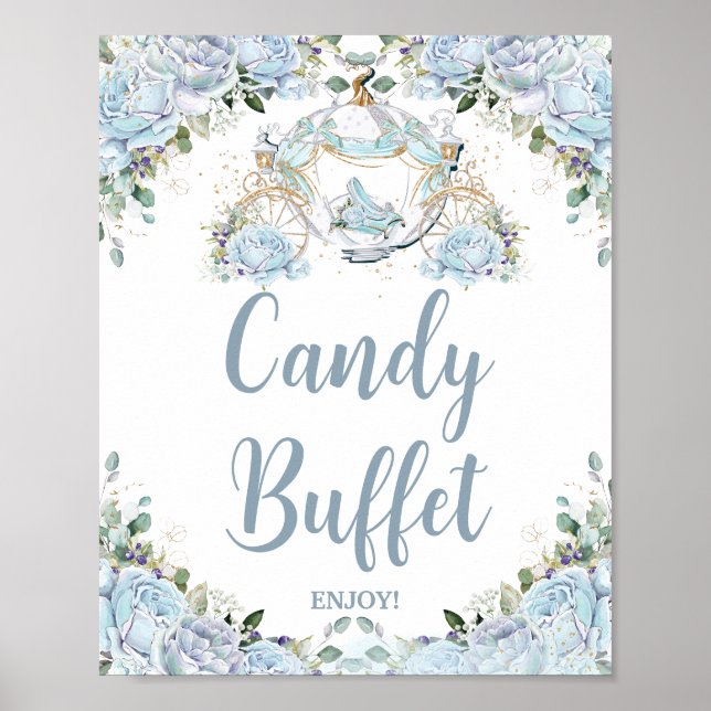 Puder Blue Rose Princess Carriage Candy Buffet Poster (Vorne)