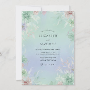 Puder-Celadon-Wisteria-Hochzeit Einladung