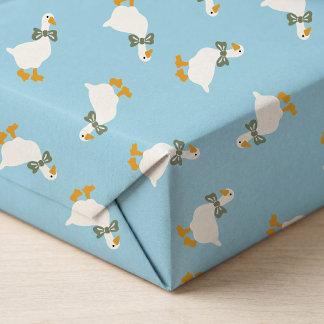 Puderblaue Gänse-Salbei-Bogen-Baby-Jungen-Baby-Par Geschenkpapier