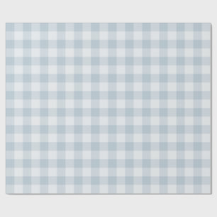 Puderblaue klassische Picknick-Gingham-Karo Geschenkpapier