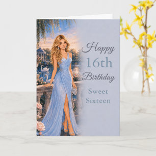 Puderblaue Sweet Sixteen Geburtstagskarte Karte