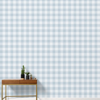 Puderblaues großes kariertes Gingham Tapete